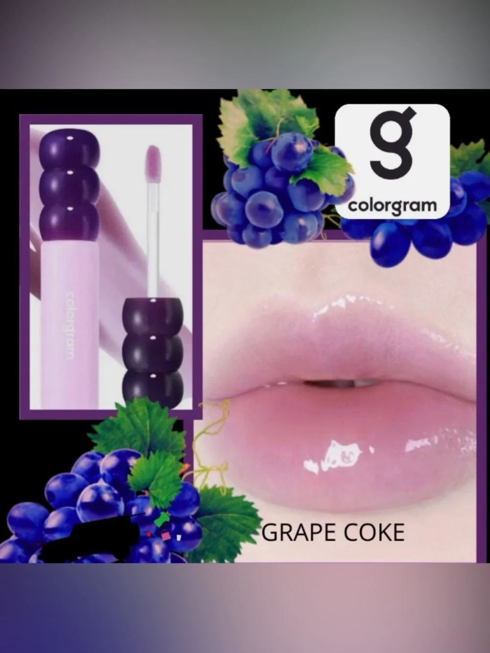 New Colorgram Fruity Glass Tint-01 Grape Coke~Lip Tint & Moisture/K-Beauty
